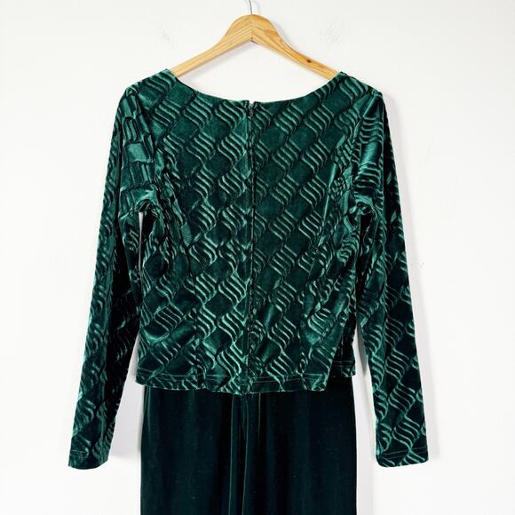 Vtg Scott McClintock Dress Women 8 Green Velvet Full Length Elegant Old Money - Picture 2 of 9